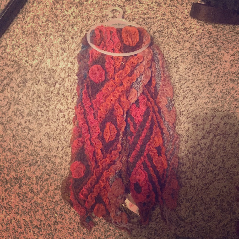 Multicolor fringe scarf